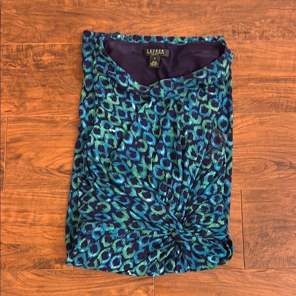 Lauren Ralph Lauren Blue Sheath Midi Dress with Bateau Neckline - Picture 12 of 12